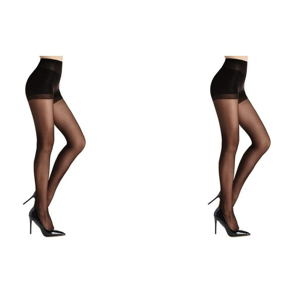 (2-Pack) 2025 Women's Sheer Tights with Stockings for Women Plus Size Control Top and Reinforced Fishnet Women Toes