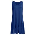 thumbnail image 3 of Mini vestido sin mangas sólido informal de verano con estilo para mujer de talla grande OAVQHLG3B Store lin121212, 3 of 4