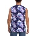 thumbnail image 4 of Fotbe blue starry sky Skull flower Men's Camiseta sin Mangas Estampada para Hombres, Playera Casual para Gimnasio, Entrenamiento, Playa-Small, 4 of 7