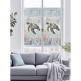 thumbnail image 4 of Non-Adhesive Static Cling Window Tint, Sea Turtle Coastal Window Privacy Film Frosted, Summer Coral Ocean Gray Blue Wooden Insulated Windows Frosted Films for Living room, 35.4 x 78.7 Inches, 4 of 9