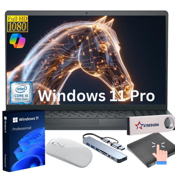 Dell Inspiron 15 3530 FHD Touch Laptop, Intel Core i5-1334U (Beats i7-1250U), 8GB RAM, 256GB SSD, Windows 11 Pro with Copilot AI Ready, Gift Bundle