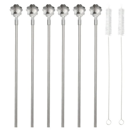 

HOMEMAXS 8 Pcs Stainless Steel Straw Spoon Stirring Spoons Whisking Sticks Straw Spoons