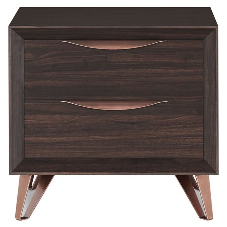 Furniture Of America Gilze Modern 2 Drawer Wood Nightstand In Wenge Walmart Canada