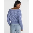 thumbnail image 2 of No Boundaries Banded Hem Top with Long Sleeves, Women's XXS-XXL, 2 of 2