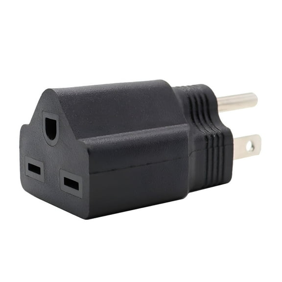 GJX Portable 110V to 220-240V Plug Adapter Black Converter Convenient to Use 5-15P To 6-15R