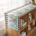 thumbnail image 6 of Table Runners 90 Inches Long Dress Scarves, Coastal Corals Shells Farmhouse Coffee/Dining/Kitchen Table Runner for Living Room, Ocean Marine Life Sstarfish Black Plaid 13x90 Inch, 6 of 9