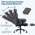 thumbnail image 6 of Hoffree Big and Tall Fabric Office Chair 450lbs, Executive Desk Chair with Massage Ergonomic Computer Chair with Footrest Reclining Desk Office Chair with Lumbar Support for Home Office, 6 of 11
