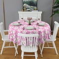 thumbnail image 2 of Pink Baseballs Pattern Round Tablecloth 60"x60",Wrinkle Wipeable Table Cloth for Kitchen Dining Room Picnic Patio Party, 2 of 6
