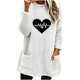 thumbnail image 1 of Birdeem Veste d'Hiver pour Femmes, Col Rond, Imprimé Lettres, Design avec Poches, Manches Longues, Haut Épais et Chaud, Vestes pour Femmes, Vestes d'Hiver pour Femmes, 1 of 4