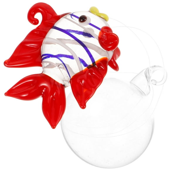 LIFKOME Floating Glass Fish Figurine Aquarium Layout Prop Assorted Color 1Pcs