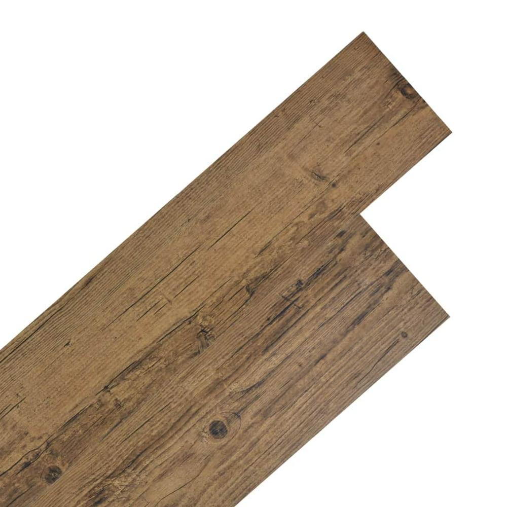 Selfadhesive PVC Flooring Planks 54 ft² 0.08" Walnut Brown Walmart
