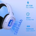 thumbnail image 6 of FFN 2.4GHz Wireless Gaming Headset for PS5/PS4, PC, Switch, Bluetooth 5.2 Gaming Headphones with Microphone Noise Canceling, 45H Battery, 3.5mm Wired Mode for Xbox Series - White, 6 of 10