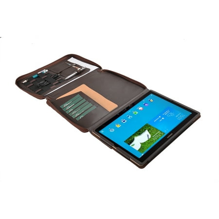 Executive Zippered Padfolio Case with Kickstand Holder and Handle for Samsung Galaxy Note Pro 12.2