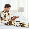 thumbnail image 6 of Fotbe Colorful maple leaf owl Pattern Long Sleeve Pajama Set for Men,Sleepwear Set,2-piece Loungewear Set,Soft PJs Comfy Nightwear with Pockets-XX-Large, 6 of 7