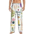 thumbnail image 2 of Kdxio Spring Flowers Birds Print Men's Sleep Pajama Pant Lounge Pants with Pockets, 2 of 8