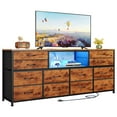 thumbnail image 6 of LED TV Stand Dresser for Bedroom with Power Outlets, 63 inch Entertainment Center with 12 Drawers,Media Console Table for 32/45/55/65 inch TVs,Brown,63"D x 11.8"W x 29.5"H, 6 of 8