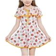 thumbnail image 1 of Vestido de Verano de Manga Corta Traje de Baño para Niños Pequeños con Impresión de Fresas Vestido de Baño de Tamaño Mediano Grande con Mangas Set Al Aire Libre Amarillo, 1 of 9