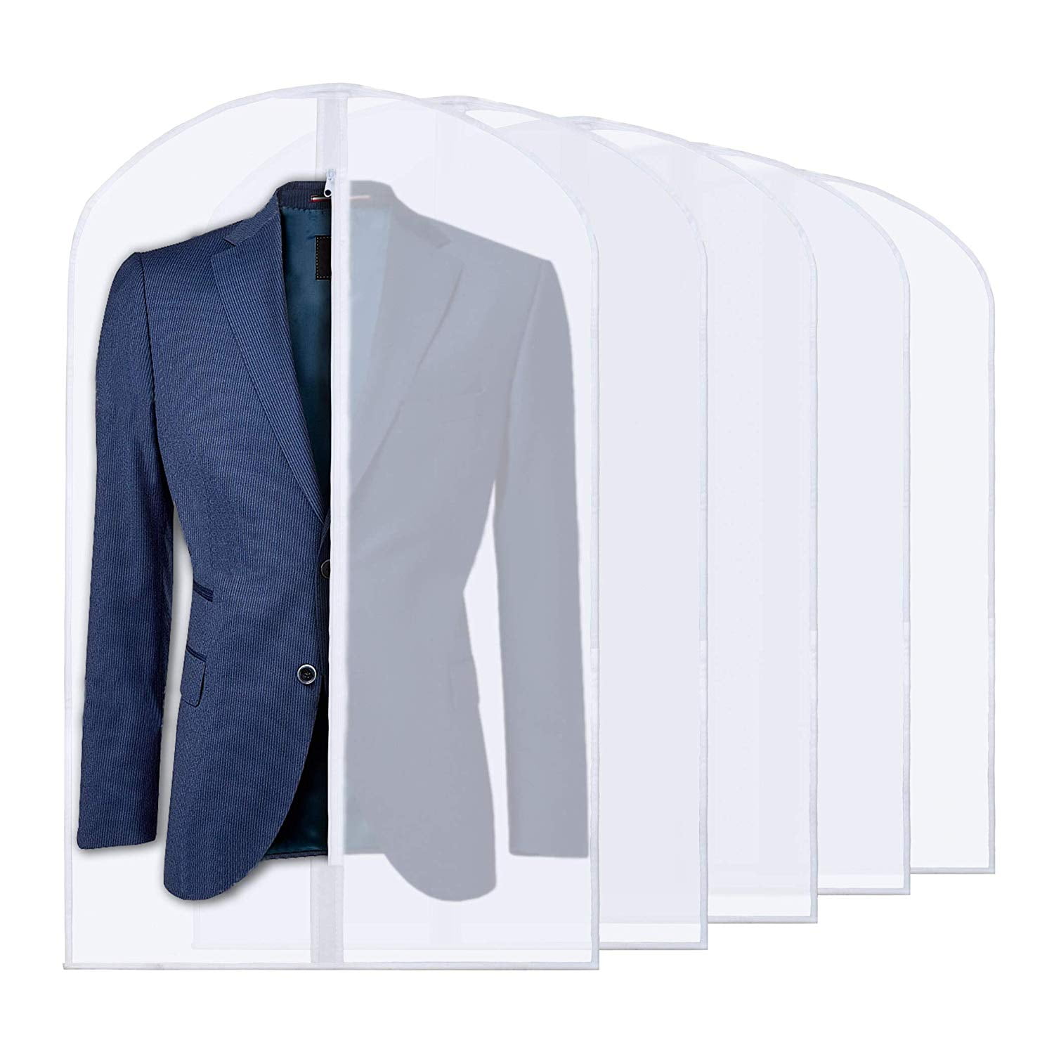 Hoesh Clear 40" Mens Suit Cover Waterproof Travel Zipped Long Dress Garment Bags 
