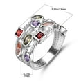 thumbnail image 4 of CILENON Rings for Women Non Tarnish Huitan Colorful Zirconia Delicate Women Ring Jewelry Wedding Bridal Band Fashion Cross Geometric Dancing Party Rings Pinky Ring (Multi-color,9), 4 of 6
