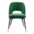 thumbnail image 4 of Modway Rouse Performance Velvet Dining Side Chair in Emerald, 4 of 8