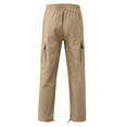 thumbnail image 5 of HKYNLAG Mens Cargo Pants Men's Solid Casual Outdoor Straight Pant Type Fitness Trousers with Multiple Pockets Khaki M, 5 of 6