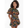 thumbnail image 4 of Charming Colorful Floral Mini Dress with Puff Sleeves and Button Down Collar - [ZhiHiMeRi] | (US 8-10)M, 4 of 12