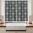 thumbnail image 2 of Checkered Kitchen Curtains, Old Fashioned Plaid Tartan Dark Colors Classic English Tile Symmetrical, Two Panels Drapes with Rod Pocket Room Decor, 55" X 45", Seal Brown Dimgray, by Ambesonne, 2 of 3
