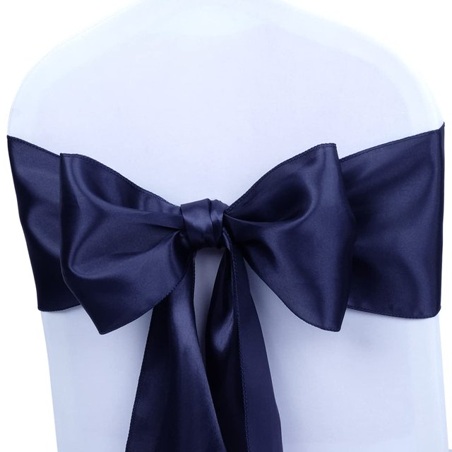 Fundas para sillas Babenest Satin, 50 unidades, color azul marino, para eventos