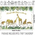 thumbnail image 2 of 7x5ft Baby Shower Backdrop Tropical Palm Leaves Gold Decor Wild One for Jungle Animals Themed Children Birthday Photography Background Dessert Table P, 2 of 4