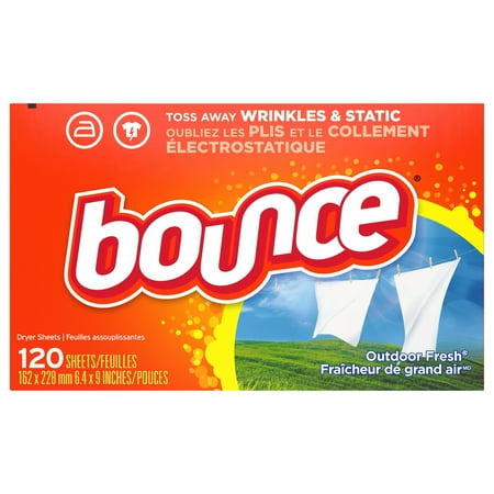 (2 pack) (2 pack) Bounce Outdoor Fresh Scented Fabric Softener Dryer Sheets, 120 Count