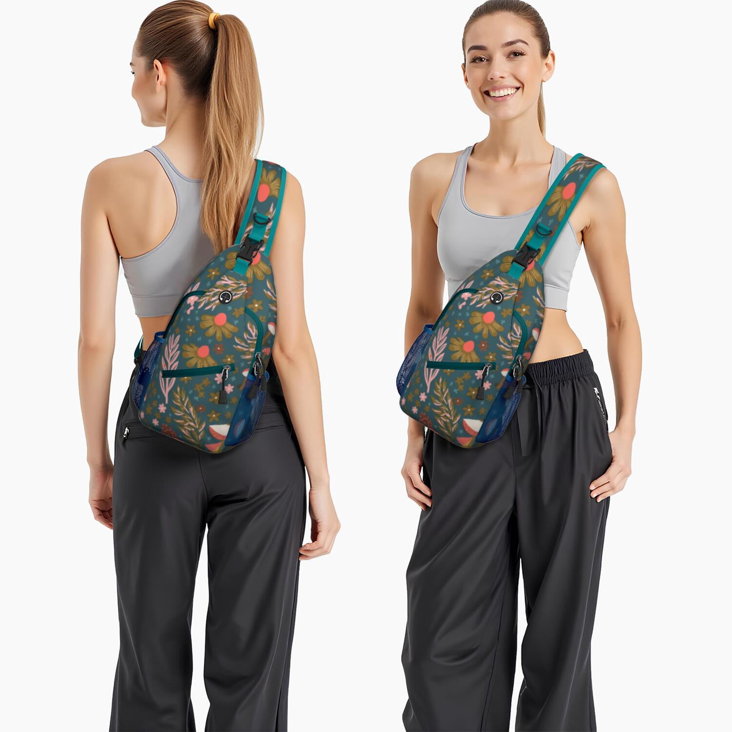 Mushroom Sling Backpack for Women Men Fashion Backpack Crossbody Shoulder Bag Lightweight Hiking Sling Pack