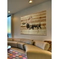 thumbnail image 4 of "Buffalo Walking" Painting Print on Natural Pine Wood, 4 of 5