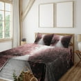thumbnail image 2 of Ambesonne Forest Fitted & Top Sheet Set with Shams, Nature Exotic, Pale Pink Pale Grey, 2 of 7