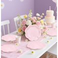 thumbnail image 2 of 50 platos de papel rosa claro de 7 pulgadas, platos de postre festoneados color rosa para fiesta, cena, boda, baby shower, cumpleaños, pastel, 2 of 4