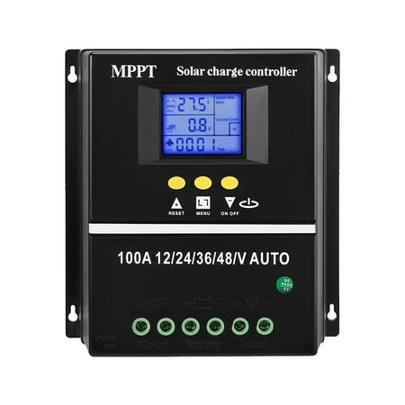 

Homitt MPPT 100A Solar Charge Controller 12V/24V/36V/48V DC Automatically Identifying System Solar Panel Charge Regulator