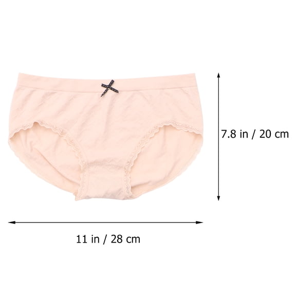 UNOMOR 2Pcs Women's High Waisted Underpants Lines Cotton Casual Wear Pink