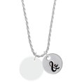 thumbnail image 1 of Delight Jewelry Acrylic 7/8" Disc Imitation Pearl Silvertone Script Initial Disc - & - Charm Necklace, 20"+3", 1 of 4