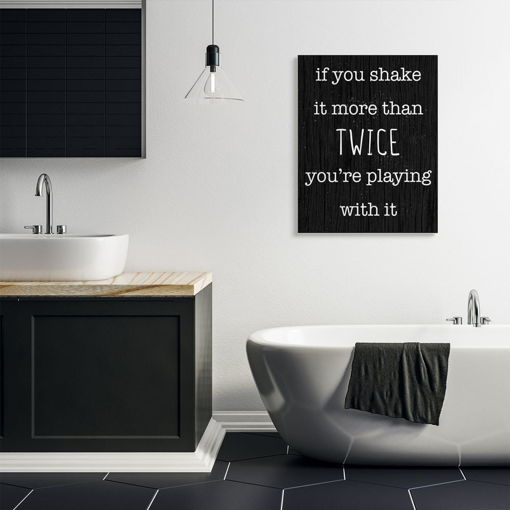Stupell Industries Shake It More Than Twice Phrase Sassy Bathroom Quote Designed by Daphne Polselli