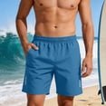 thumbnail image 2 of aohooy Mens Exercise Shorts Plus Size Quick Dry Workout Shorts Elastic Waist with Pockets for Gym Running Athletic Shorts Sky Blue,XXXL, 2 of 9