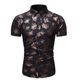 thumbnail image 1 of Camisa de manga corta con estampado floral de ajuste delgado para negocios con botones informales para hombres Pompotops oipoqjl47804, 1 of 4