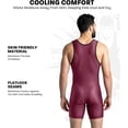 thumbnail image 3 of Exxact Sports Men's Wrestling Singlet, High Performance Powerlifting Singlet Wrestling Singlets for Men - (Maroon, A2XL), 3 of 7