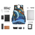 thumbnail image 4 of Balery Stained Glass Ocean Wave Mochila ligera para hombre y mujer: duradera e impermeable, ideal para la escuela, el trabajo, viajes y uso diario., 4 of 7