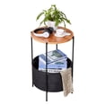 thumbnail image 1 of Table d'Appoint avec Panier de Rangement Petite Table de Bout Table de Nuit avec Rangement en Tissu pour Salon Chambre Bureau à Domicile, 1 of 6