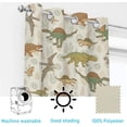 thumbnail image 4 of Coolnut Room Darkening Window Curtains Panels Drapes Retro Dinosaurs Adventure Safari Pattern Thermal Insulated Grommet Blackout Curtains 84x55in 2 Panels, 4 of 4