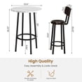 thumbnail image 2 of Cvortll 3 Piece Pub Table Sets, 23.6" Round Faux Marble Bar Tables with 2 Barstool, Wood Pub Bar Table Set for Small Spaces, Kitchen, Breakfast, 2 of 8