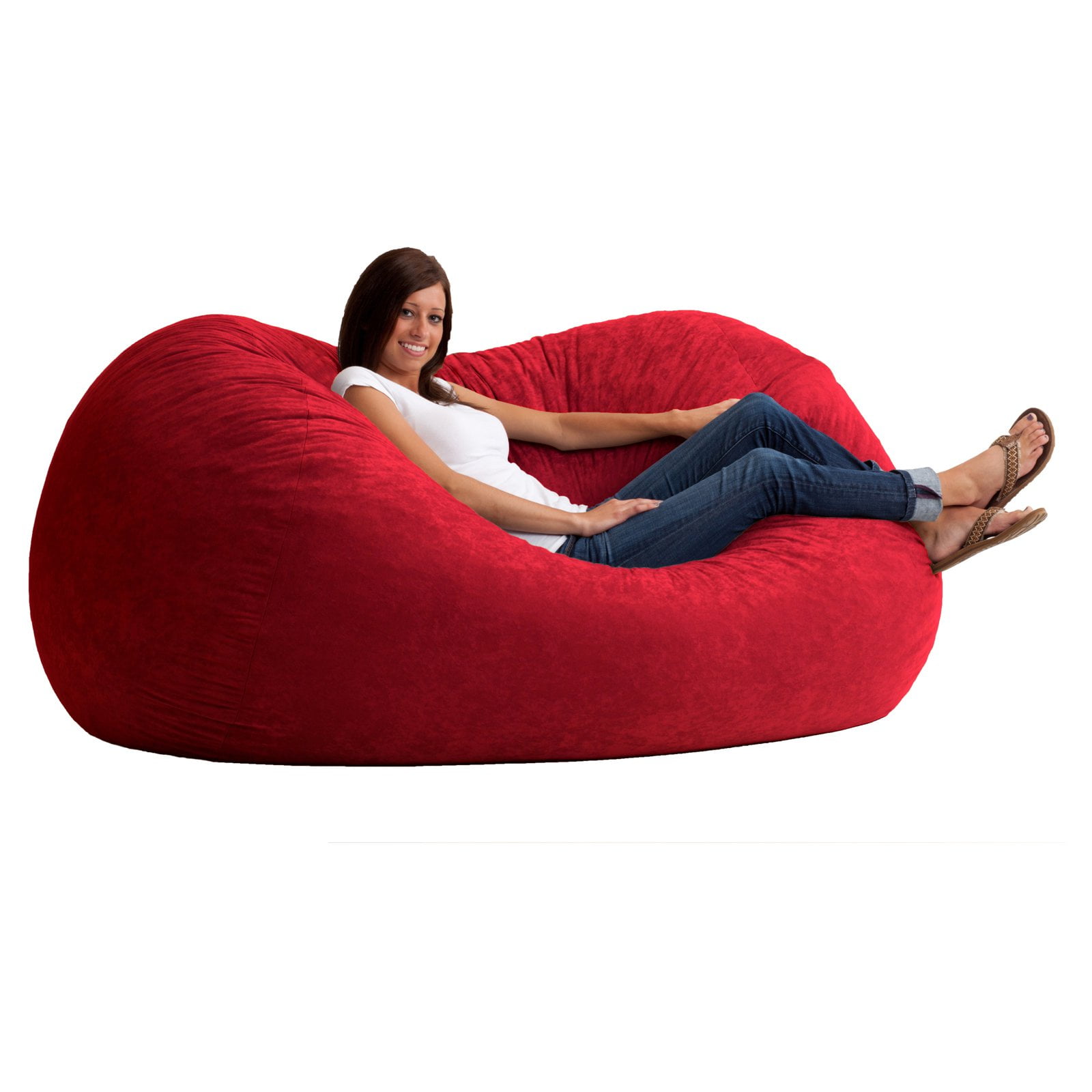 Fuf 6 Ft Xl Comfort Suede Bean Bag Sofa