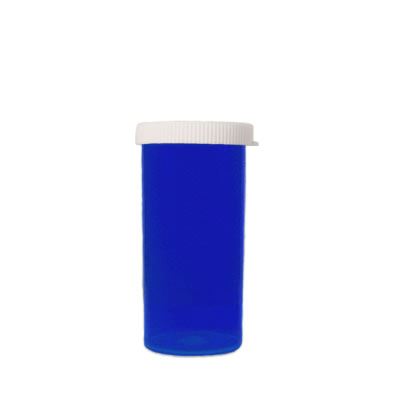 16 Dram Case of 50 Blue Prescription Safety Cap Vials
