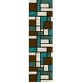 thumbnail image 4 of Premium 3D Hand Carved Thick Modern Contemporary Abstract Rug Design 3995 Turquoise Brown 4'x5'3'', 4 of 11