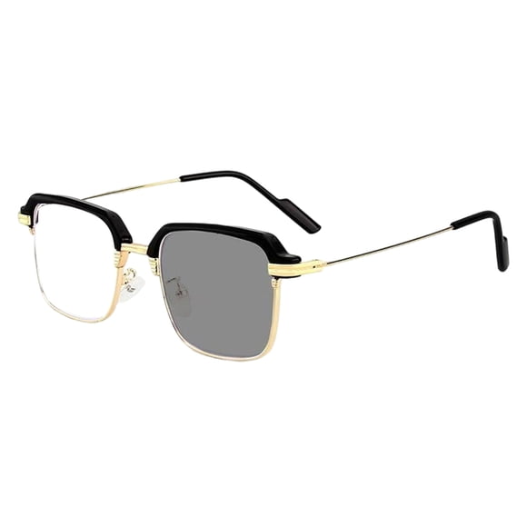 Gafas de lectura semisín montura en negro y dorado, enfoque automático, alta definición, ligeras y sin montura, para hombre y mujer, cómodas todo el día, portátiles