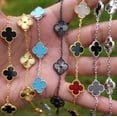 thumbnail image 3 of Pulseras de Trebol de Plata 925 Autentica Ajustables Disponibles en Negro, Dorado, Rosa, Verde y Mas, 3 of 7
